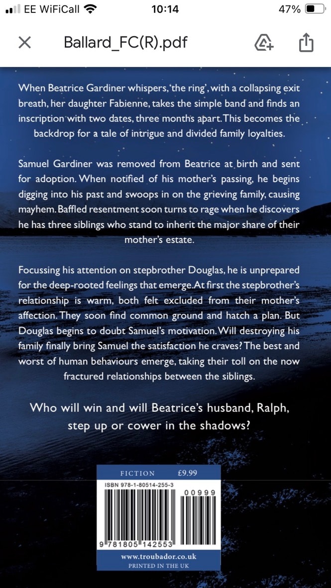 Inscription book cover by Fiona Ballard